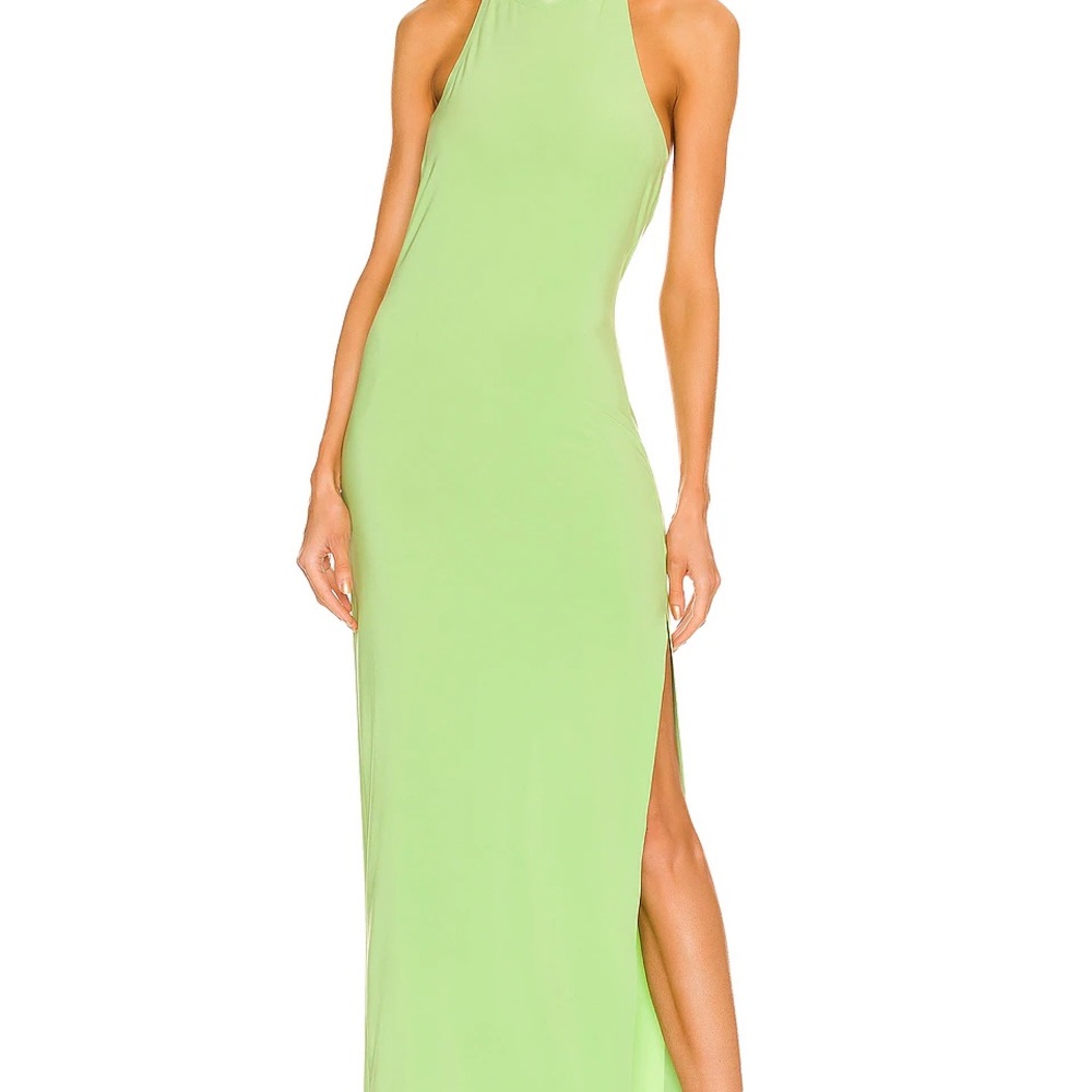 Norma Kamali Green Halter Maxi Dress